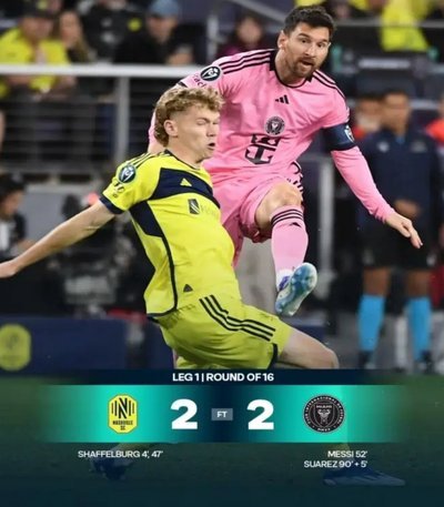 美职联：费城2-2迈阿密，梅西破门，苏亚雷斯送助攻